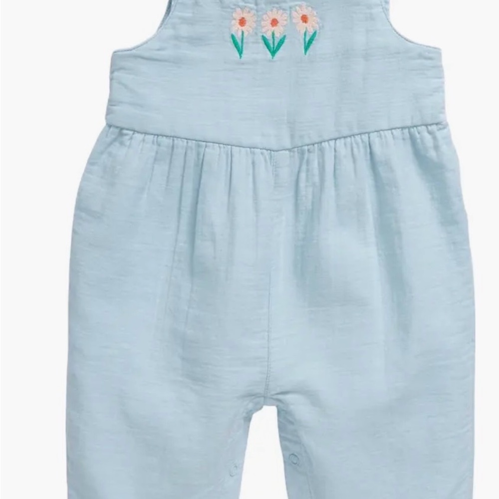 Tucker + Tate Sky Blue Romper with Floral Detail